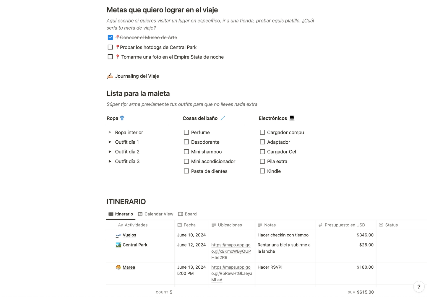 Template de Notion: Organiza Tus Viajes