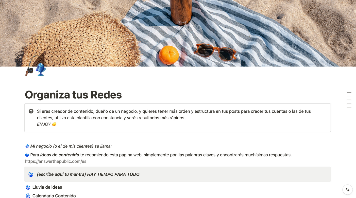 Template de Notion: Organiza Tus Redes